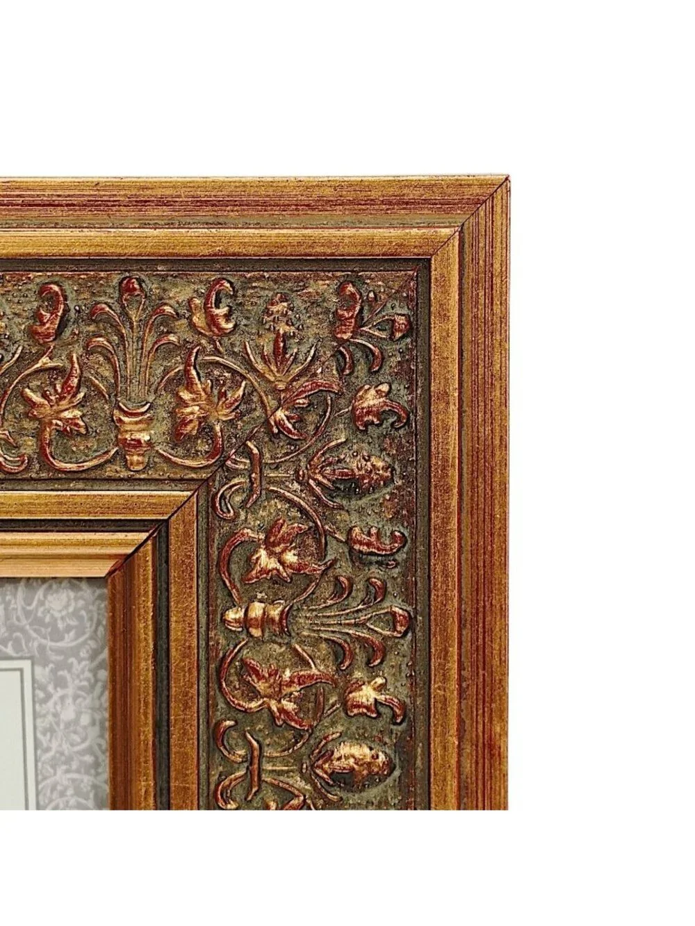 PHILIP WHITNEY Renaissance Ornate Frame Handcrafted Wood Antiqued Goldtone 3.5x5